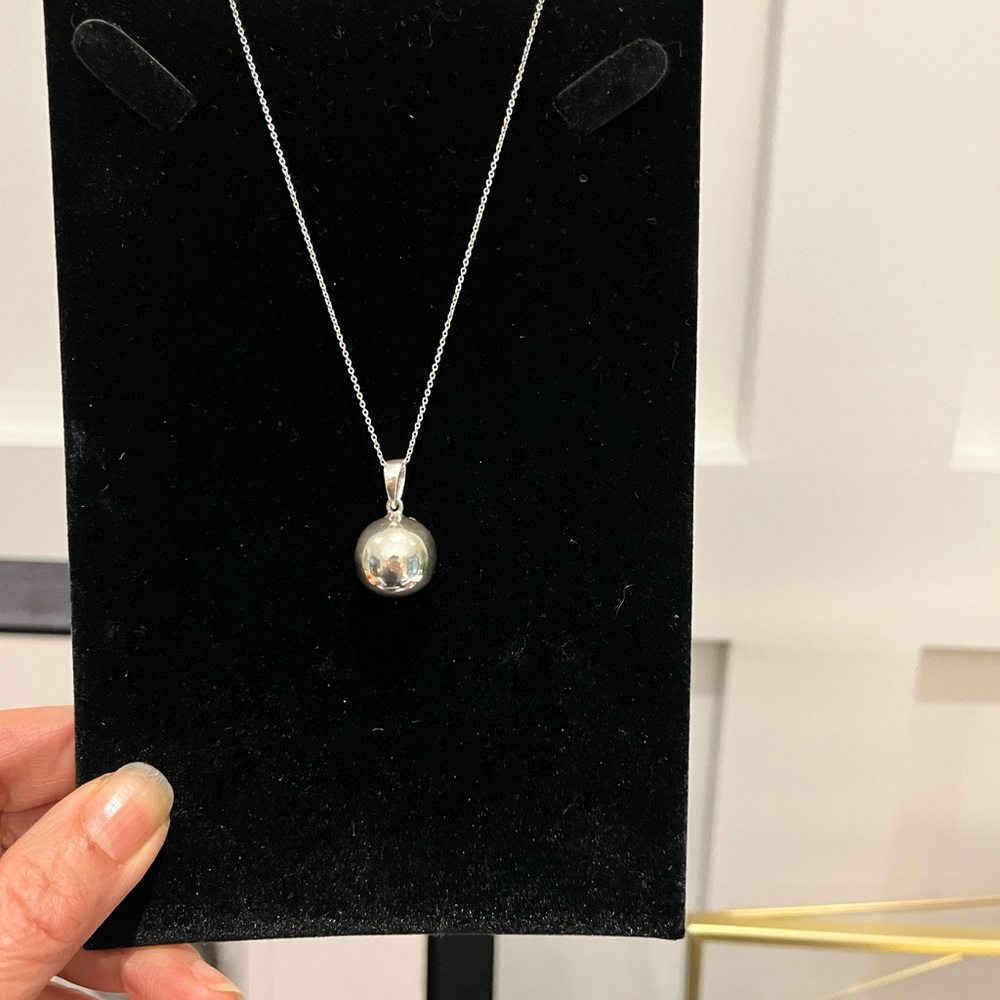 Tiffany inspired silver ball necklace